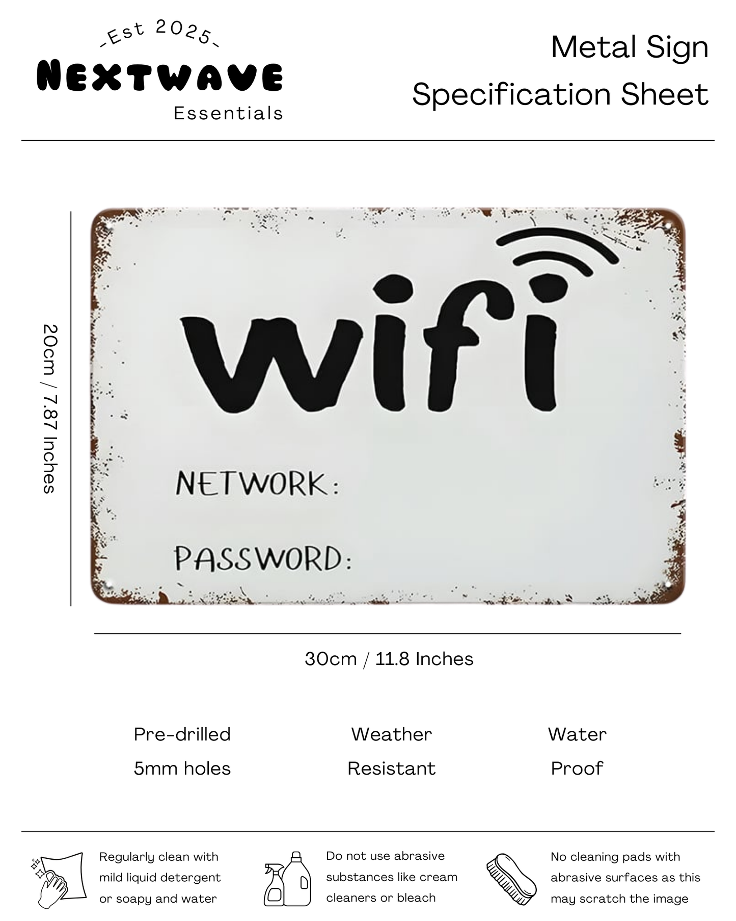 WiFi Password Display – Metal Sign