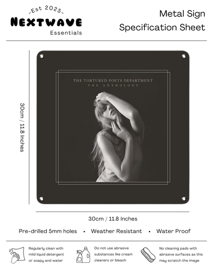 The Tortured Poets Department Album Cover – Metal Sign