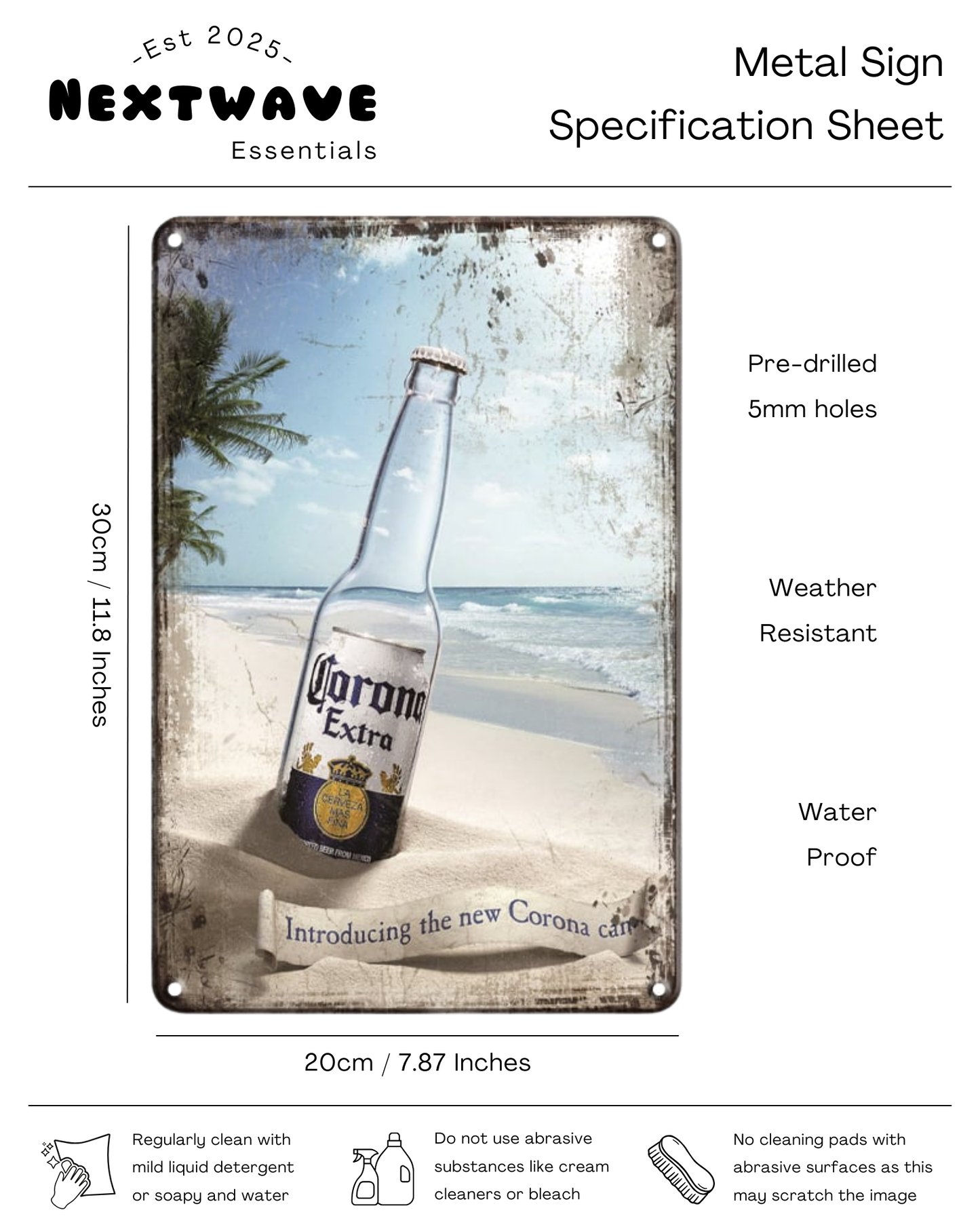 Corona On The Beach – Metal Sign