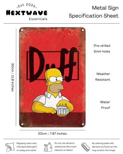 Homer Simpson Duff Beer – Metal Sign