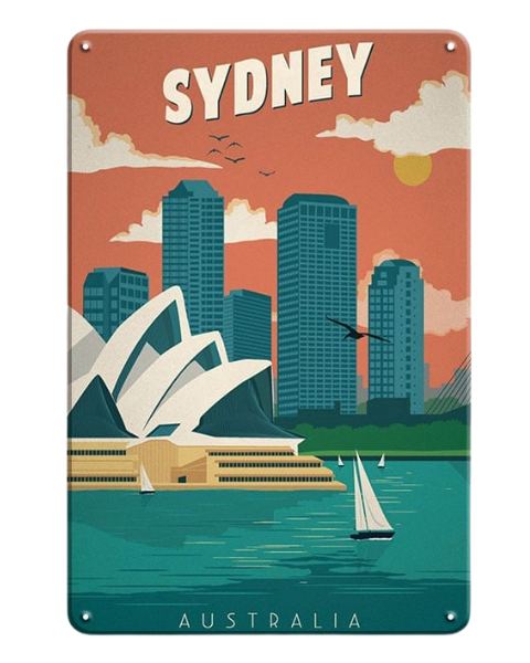Sydney Skyline Artwork - Metal Sign