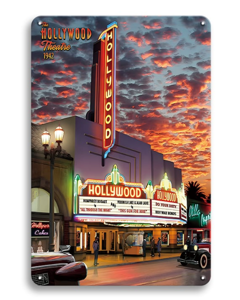 Vintage Hollywood Theatre - Metal Sign