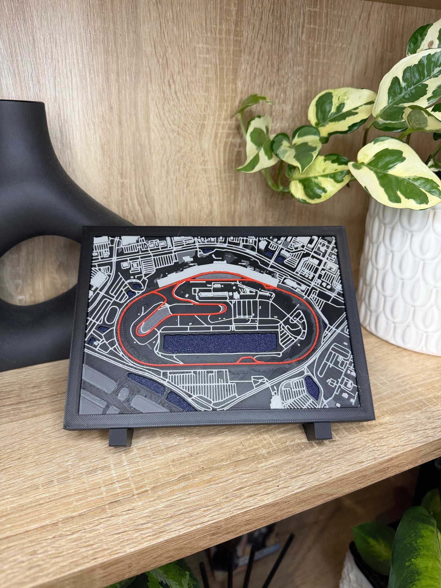 World Track Terrain Maps - 3D Printed Circuit Displays with Stand