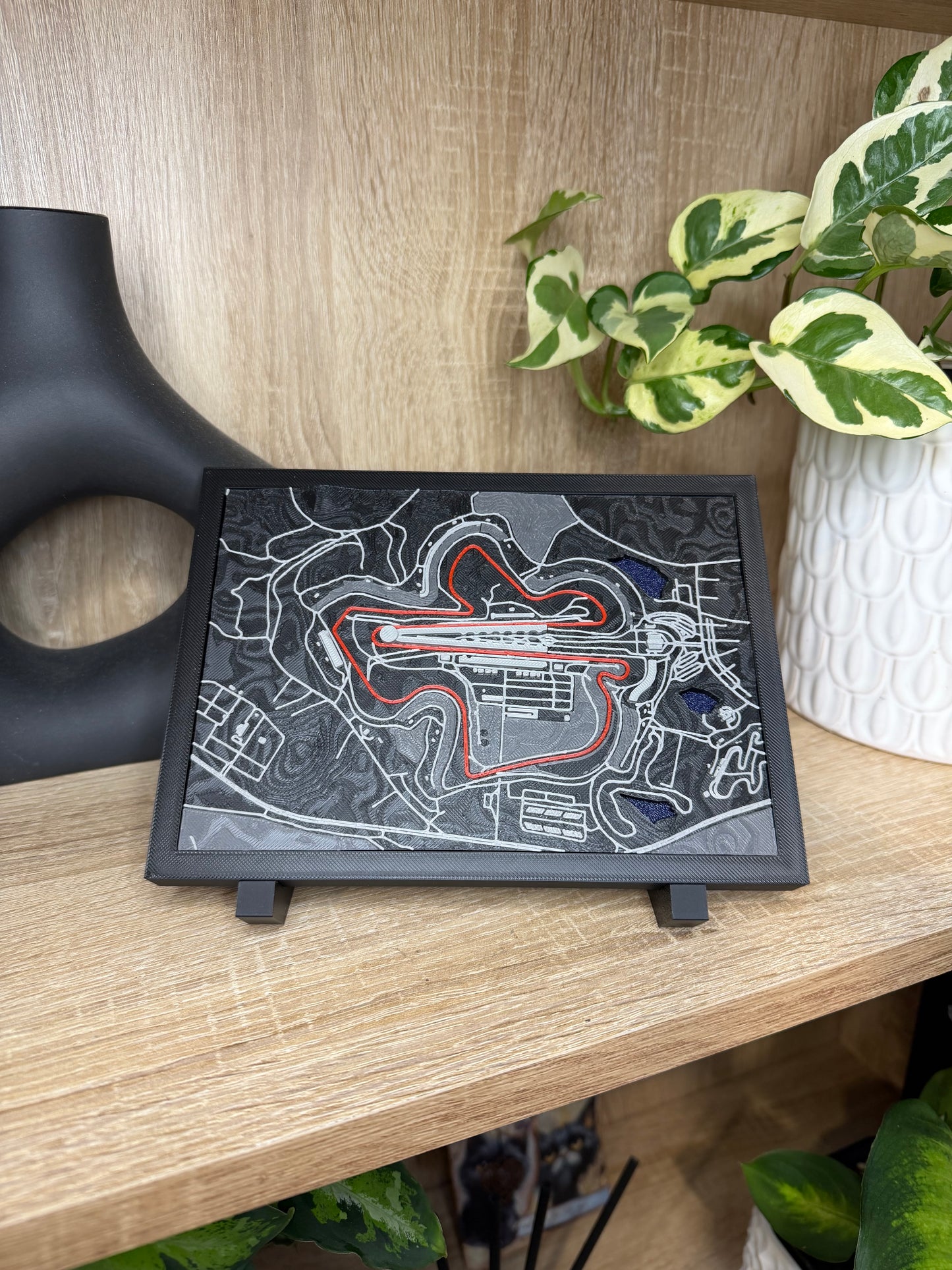 World Track Terrain Maps - 3D Printed Circuit Displays with Stand