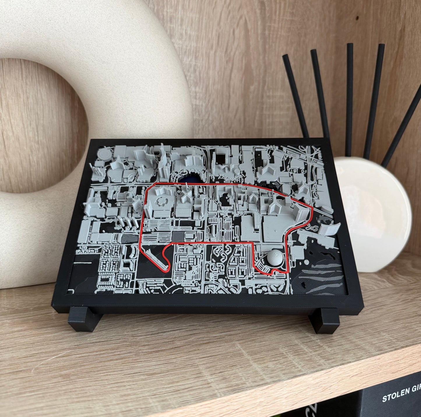 F1 Inspired Circuit Terrain Maps - 3D Printed Formula 1 Track Displays with Stand