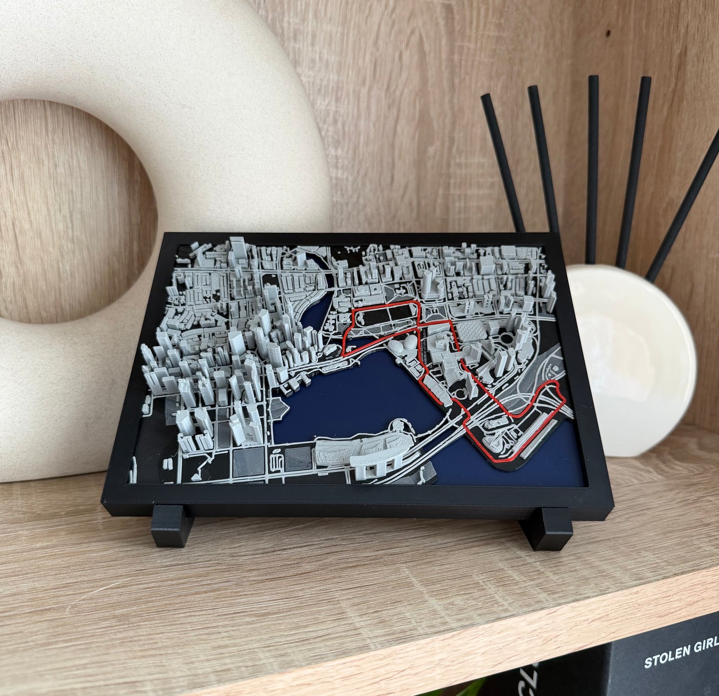 F1 Inspired Circuit Terrain Maps - 3D Printed Formula 1 Track Displays with Stand