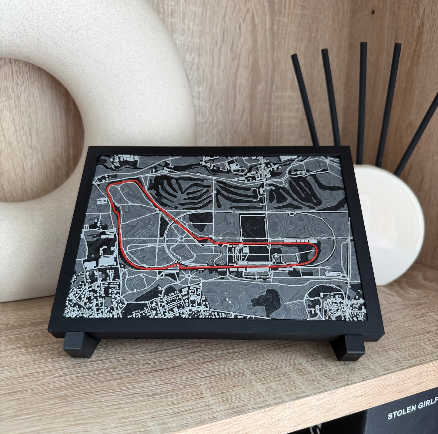 F1 Inspired Circuit Terrain Maps - 3D Printed Formula 1 Track Displays with Stand