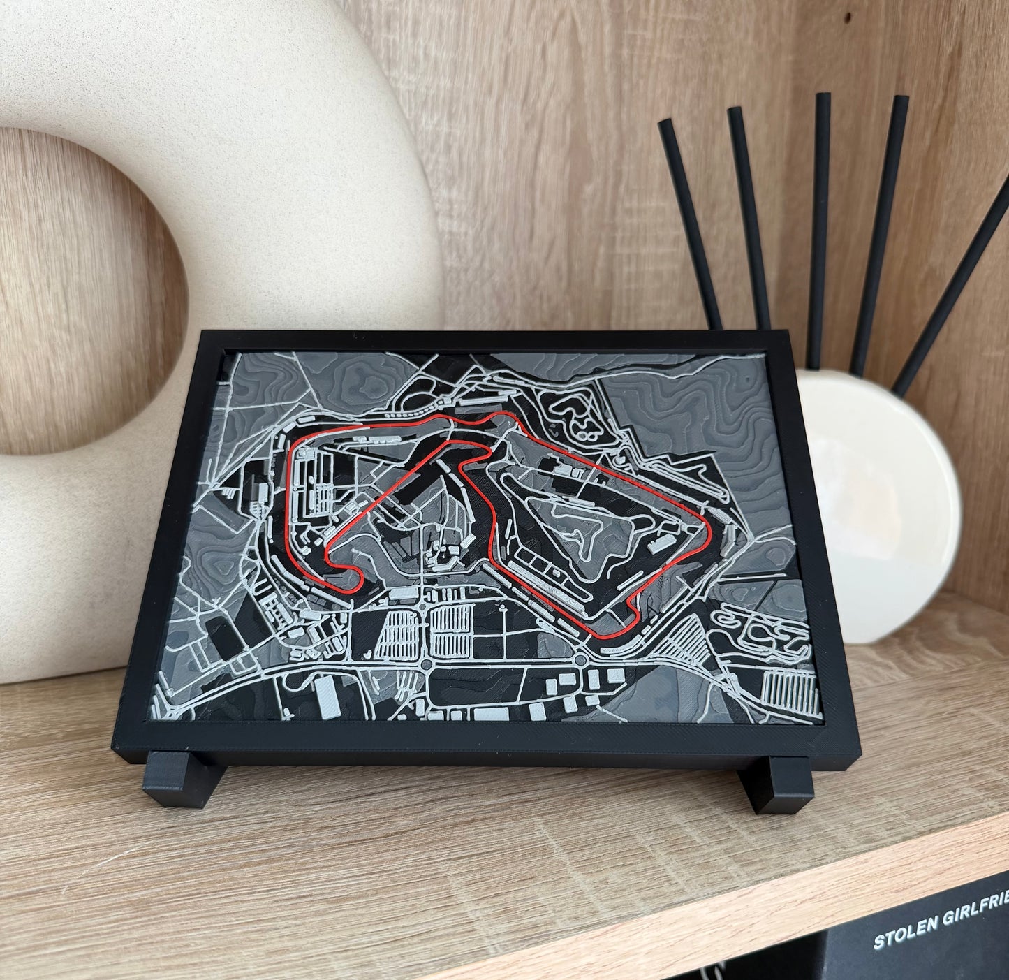 F1 Inspired Circuit Terrain Maps - 3D Printed Formula 1 Track Displays with Stand