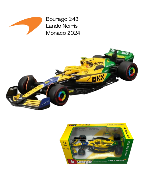 Bburago 1:43 McLaren MCL38 Monaco 2024 – Lando Norris Edition