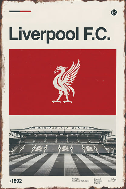 Liverpool FC Anfield Stadium Poster – Metal Sign