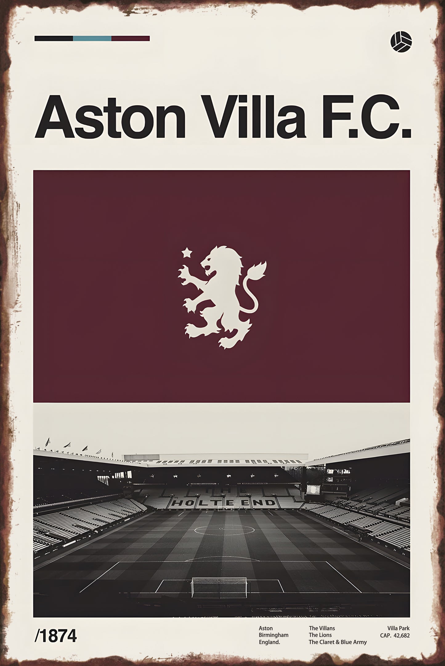Aston Villa FC Villa Park Stadium Poster – Metal Sign
